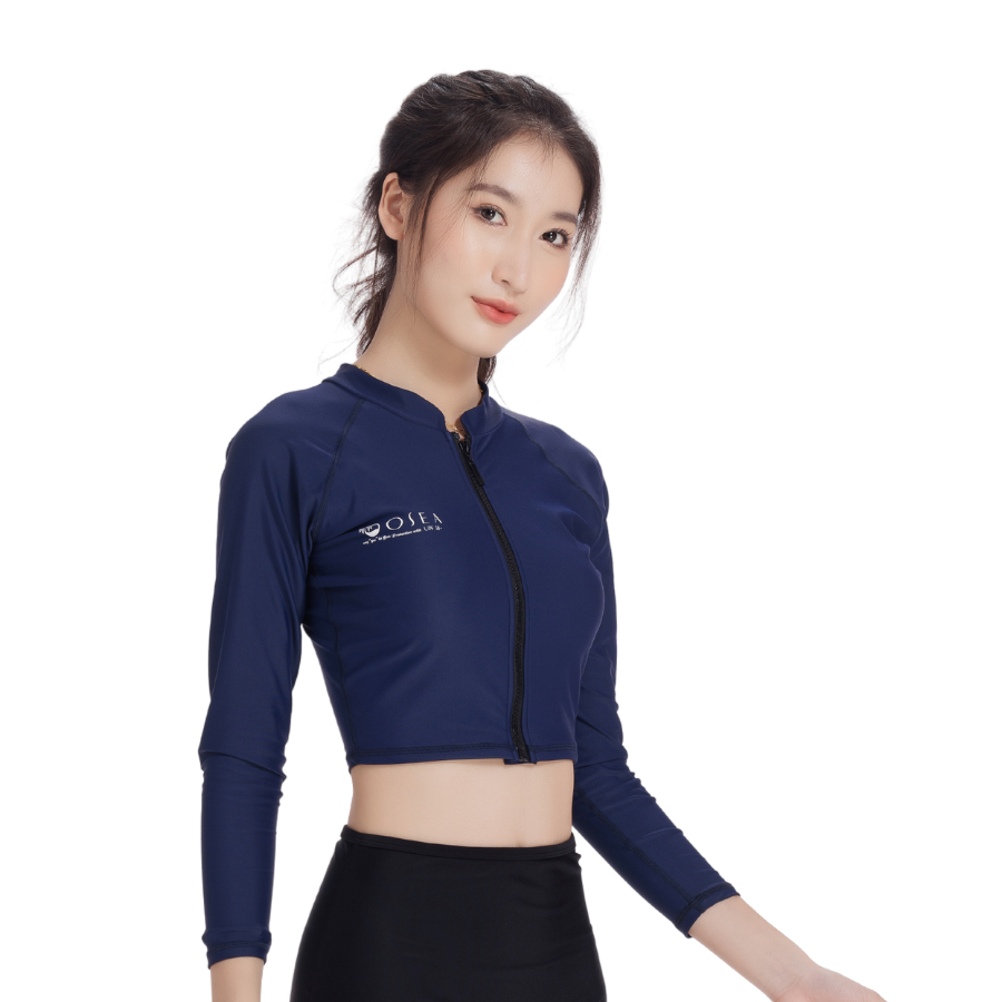 Áo bơi chống nắng OSEA Crop - Navy Crop Rash Guard Top UPF50+