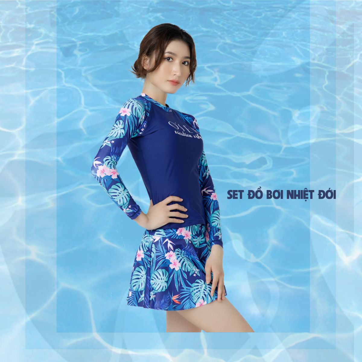 Đồ Bơi Nữ Kín Đáo Đi Biển (DR)- Bikini Liền Thân Dạng Váy Giấu Bụng Tôn Dáng  - Bộ đồ bơi | ThờiTrangNữ.vn